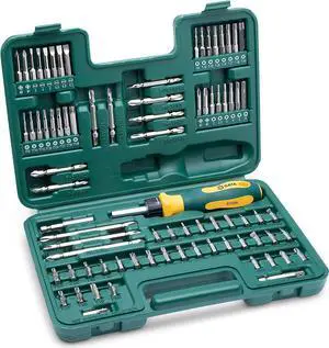 SATA Ratcheting Bit Driver Set with Soft-Grip Handle, Chrome Vanadium Steel (80-Pieces) - ST09326SJ
