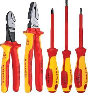 KNIPEX - 9K 98 98 21 US Knipex 989821US 5-Piece 1000V Insulated Pliers and Screwdriver Tradesman Tool Set