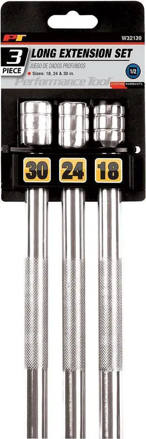 Performance Tool W32139 1/2-Inch Drive Long Extension Set, 3-Piece Performance Tool W32139 1/2-Inch Drive Long Extension Set, 3-Piece