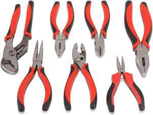 DNA Motoring TOOLS-00060 7 Piece Pliers Set  Durable Jaws Hand Tools w/Milled Teeth, Hot-Riveted Joint