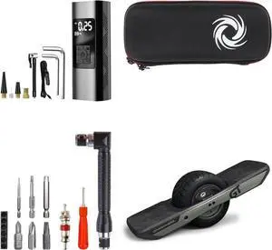 OneWheel GT PRO Toolkit Set for Service/Emergency Repair | Advance bag Electric Pump with power bank | L Shaped Socket magnetic wrench | Bit Holder | Bit Set | Valve Stem | Core Remover