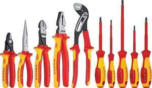 Knipex 989830US 10 -Piece 1000V Insulated Pliers, Cutters, and Screwdriver Industrial Tool Set