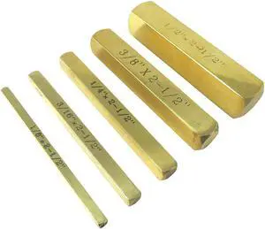Taytools 506005 5 Piece Set Solid Brass Set Up Bar Gauge Blocks 1/8, 3/16, 1/4, 3/8 and 1/2 Inches, All 2-1/2 Inches Long
