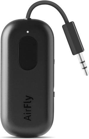 Twelve South AirFly Pro Bluetooth Wireless Audio Transmitter/Receiver for up to 2 AirPods/Wireless Headphones; Use with Any 3.5 mm Audio Jack, Black
