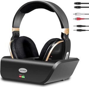 Daysnew Wireless Headphones for TV with 2.4G RF Transmitter charging Dock, 100FT Range, Plug and Play, High Volume TV headphones wireless for seniors, 20Hrs Playtime, No Delay, Support Optical/RCA/AUX
