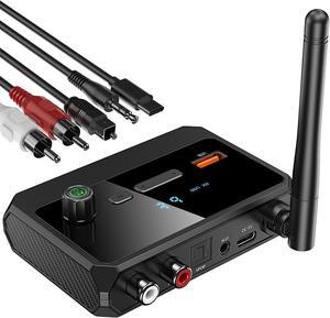 KAIY Bluetooth 5.3 Receiver for Home Stereo, aptX Low Latency & HD Bluetooth Music Audio Adapter for Speakers/Wired Speakers/Home Music Streaming Stereo System, Support Optical RCA AUX 3.5mm