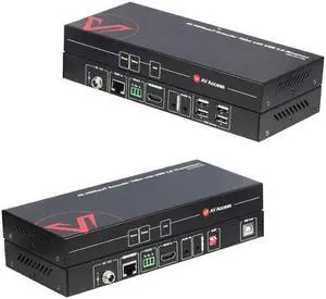 AV Access HDMI USB Extender(HDBaseT) KVM, 100m/330ft 4K 60Hz 1080p 120Hz Over Cat5e/6/6a/7, Keyboard+Mouse+HDMI+USB, 4 Ports USB2.0, No Signal Loss and Latency, RS232, POE, Independent EDID Management
