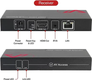 HDMI Extender Over TCP/IP 1-to-Many Setup - Up to 395 Feet (120m), Receiver Only (HDIP120-RX) HDMI Extender Over TCP/IP 1-to-Many Setup - Up to 395 Feet (120m), Receiver Only (HDIP120-RX)