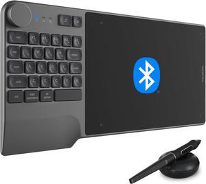 Wireless Drawing Tablet HUION Inspiroy Keydial KD200 Bluetooth Graphic Tablet with Keyboard Dial 5 Customized Express Keys Battery-Free Pen, 8.9x5.6 inch Art Tablet Compatible with Windows,Mac,Android