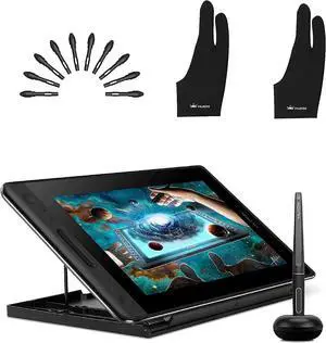 KAMVAS Pro 12 Drawing Tablet with Screen Full Laminated Digital Graphics Pen Display with Battery-Free Stylus Tilt Touch Bar Adjustable Stand -11.6 inch Graphic Tablet with Two Gloves