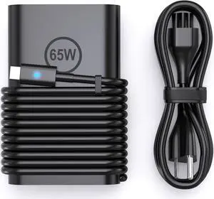 65W USB C Laptop Charger for Dell Chromebook 3100 Latitude 5285 5400 5420 5520 7275 7370 7400 7410 7420 XPS 13 9350 9360 9365 9370 9380 Type-C Power Supply Cord