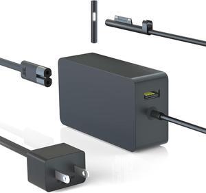 65W Surface Pro Charger UL Listed for Microsoft Surface Pro 9, 8, 7+, 7, 6, 5, 4, 3, X,Windows Surface Laptop 5, 4, 3, 2, 1 Studio,Surface Go Tablet,Surface Book 3,2,1, with LED,Support 44W,36W
