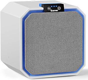 COSTWAY Air Purifier, Desktop Air Cleaner with Ionizer Dust Sensor, 3 Wind Speed Air Filter, Touch Screen and Air Filtration System for Home and Office