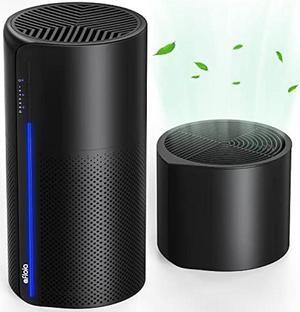 Air Purifier with Humidifier Combo, 2 in 1 Afloia HEPA H13 3-Stage Filters for Bedroom Pets Hair Smoker Odors, Evaporative Humidifier, Auto Shut Off, Quiet Air Cleaner with Seven Color Light, Black