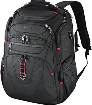 QWARVEL Vegan Faux Leather Laptop Backpack for Men Women, Fashion Laptop Bag, Travel Waterproof Backpack, Brown