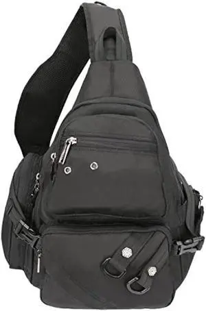 Vanlison Crossbody Sling Bag Backpack for Men & Women Large Fits 13 Laptop Tablets Black
