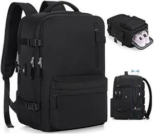 Large Travel Laptop Backpack, Expandable 45L Carry On Backpack Water Resistant Airline Approved Business Work Computer Bag Gifts for Men & Women Fits 17 Inch Notebook