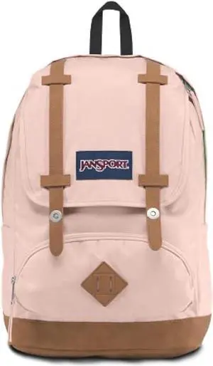 JanSport Cortlandt Laptop Backpack, Misty Rose, 15 Laptop Sleeve-Synthetic Leather Shoulder Computer Bag with Large Compartment, Padded Straps-Book Rucksack for Men, Women