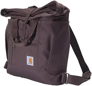 Carhartt Convertible, Durable Tote Bag with Adjustable Backpack Straps and Laptop Sleeve, Wine, One Size