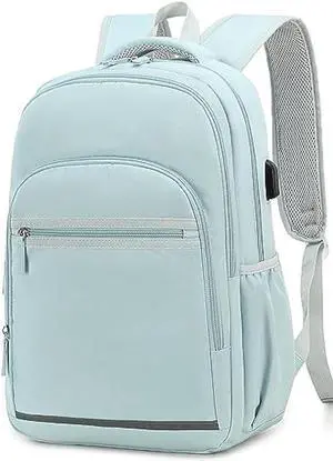 Bluboon Backpack for Women 15.6 Inch Laptop Bookbag College School Backpack Girls Schoolbag Compartment Daypack for Business Travel with USB Charging PortOxford Grey