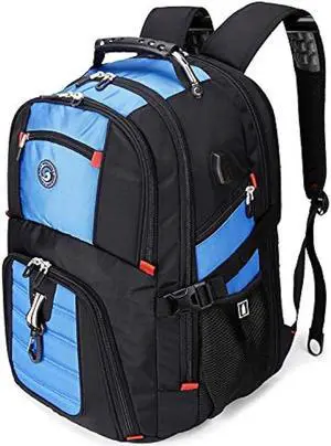 SHRRADOO Extra Large 50L Travel Laptop Backpack with USB Charging Port, College Backpack Airline Approved Business Work Bag Fits 17 Inch Computer for Men Women