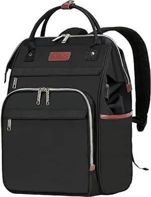 EMPSIGN Laptop Backpack for Women 15.6 Inch Travel Work Backpack, 35L Waterproof Backpack Pures with USB Port & RFID Blocking, Largre Capacity Casual College Backpack, Black