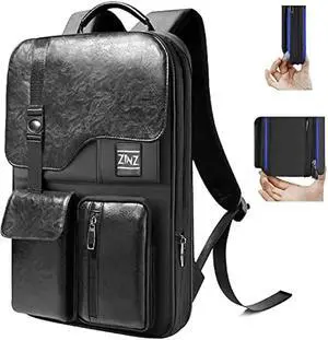 ZINZ Slim & Expandable Laptop Backpack 15.6 Inch Business Backpack with USB Port, Waterproof Anti-Theft Travel Backpack Daypack for Men and Women -Black