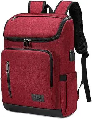 YALUNDISI Laptop Backpacks Travel Backpack Carry On Backpack Casual Daypack with USB Charging Port for Men Women Red