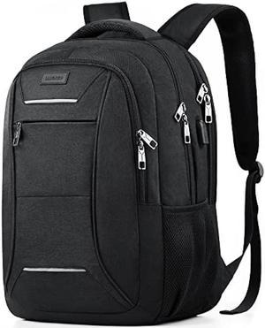 Travel Laptop Backpack for Men and Women, 17 Inch Large School Backpacks for Teens, Business Anti Theft Durable Back Pack, Water Resistant Computer Bag with USB Charging Port, Black