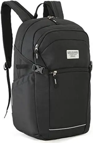 EVER ADVANCED Work Backpack, Travel Laptop Backpack for Women Men with Luggage Sleeve, Fit 15.6Inch Laptop, Water Resistant Bookbag Carry on BagPack, Black