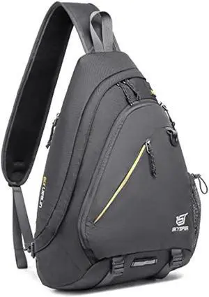 SKYSPER Sling Laptop Bag (Up to 13 Inch) - 18L Crossbody Sling Backpack Travel Shoulder Bag Hiking Daypack for Men Women(Darkgrey)