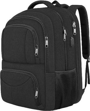 Extra Large Backpack, Large Travel Laptop Backpack, Big Backpack TSA Friendly Airline Approved Fit 17 Inch Laptop, Durable Anti Theft Business Work Computer Backpack Gifts for Men Women, Black