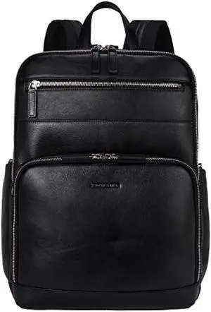 BOSTANTEN Men Leather Backpack 15.6 Laptop Backpack Travel Business Office Bag Large Capacity College Daypack