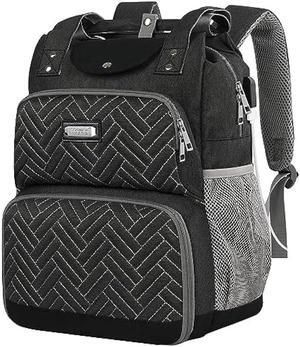 Mogplof Lunch Backpack, Backpack Lunch Bag for Women, 15.6 Inch Lunchbox Backpack with USB and RFID Pockets, Water-resistant Backpack with Lunch Compartment,Laptop lunch Bag for Work Picnic