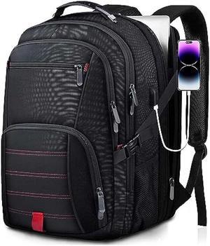 Extra Large Backpack, Travel Backpack, Laptop Backpack for Men Women, 50L Anti Theft Carry on Big Backpack, 17.3 Inch Work Computer Backpack, Airline Approved College Bussiness Large Backpack, Black