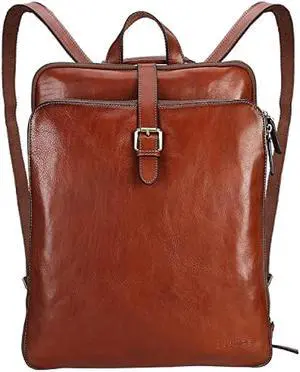 Banuce Full Grain Italian Leather Convertible Backpack Purse for Women Travel Laptop Backpack with luggage strap