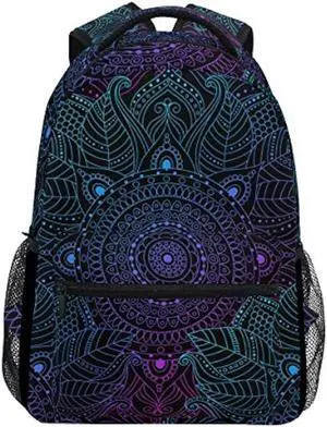 ALAZA Art Arabesque Mandala Boho Ethnic Bohemian Large Backpack Personalized Laptop iPad Tablet Travel School Bag with Multiple Pockets