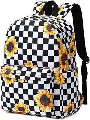 Yusudan School Backpack for Girls Women, Teens School Bags Bookbags Ladies Laptop Backpacks (Checkered Sunflower) Yusudan School Backpack for Girls Women, Teens School Bags Bookbags Ladies Laptop Backpacks (Checkered Sunflower)