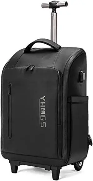 GOTECH Rolling Backpack, Waterproof Backpack with Wheels for Business Commuter, Carry on Backpack with Laptop Compartment, Fit 15.6/17 Inch Laptop, Wheeled Backpack for Adults