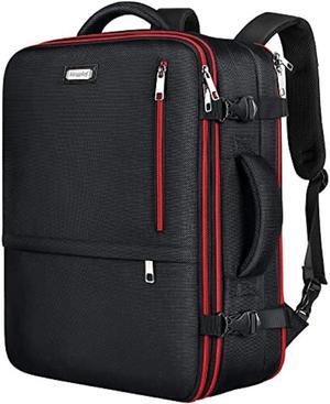 Mogplof Travel Backpack for Men, 40L Carry on Backpack Flight Approved, Extra Large Expandable Backpack Suitcase, Water Resistant Luggage Backpack Perfect Fit for 17 17.3 Inch Laptop, Black