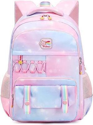 KIDNUO Girls Backpack 15.6 Inch Laptop School Bag Cute Kids Kindergarten Elementary Backpacks Middle Schoolbag Large Bookbags for Women Teens Students Anti Theft Travel Daypack (Pink)
