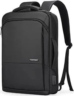Muzee Laptop Backpack For Men,3in1 Slim Business Backpack Stylish Executive Briefcase & Casual Daypack Fits 15.6 Inch Computer USB Port Black