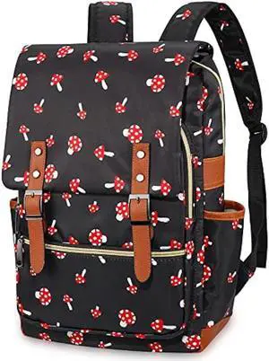 FEWOFJ Mushroom Laptop Backpack for Girls Women,College School Bookbags for Teenagers