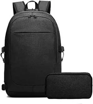 Varietyathletics 19 Laptop Backpack and Organizer Case Set USB Headset Port Anti-Theft Waterproof Travel Work College (Black) Varietyathletics 19 Laptop Backpack and Organizer Case Set USB Headset Port Anti-Theft Waterproof Travel Work College (Black)