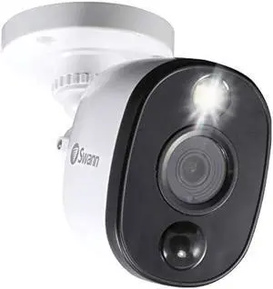 Swann Add-On DVR Bullet Security Camera System with Sensor Spotlight, 1080p Full HD Video, Indoor or Outdoor Design, Dusk to Dawn Color Night Vision Plus True Detect Heat and Motion Detection