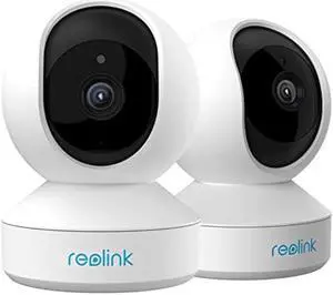 REOLINK Cameras for Home Security, 4MP PT Plug-in Security Camera Indoor Wireless, 2.4/5Ghz WiFi, Auto Tracking, Night Vision, Baby Monitor/Pet Camera, Home Cameras with App for Phone, E1 Pro (2 Pack)