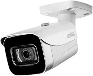 Lorex Fusion 4K Metal Bullet Camera  PoE Wired Home Security Add-On Camera - Motion Detection, Color Night Vision, Long Range IR, Weatherproof, Ultra HD Indoor & Outdoor Surveillance (White)
