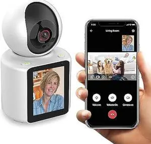 SIYZHOP Video Calling Indoor Camera with 2.8 inches Screen,Two-Way Video Camera,Camera has Call Phone Button,360°Security WiFi Camera for Home/Baby/Elder/Pet,Indoor Camera,AI Motion Detection