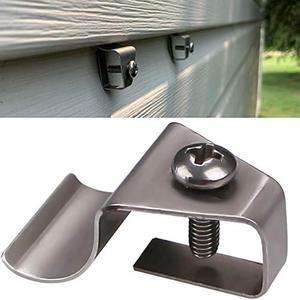 (20 Pack) Vinyl Siding Clips Hooks No-Hole Needed Siding Screws Hanger for Mount Home Security Camera