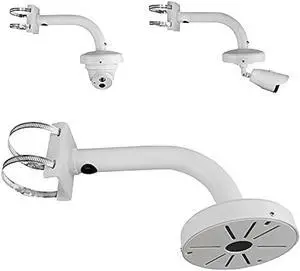 compcctv Dome Camera Universal Heavy-Duty Outdoor Security Camera Pole Mount Bracket Universal Security Camera CCTV Security Camera Mount Bracket (1 Pack)(30mm-200mm)